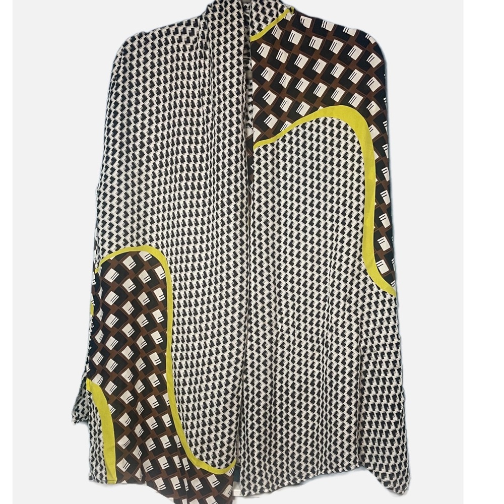 Corey Lynn Calter Black White and Yellow Graphic Knit Cardigan